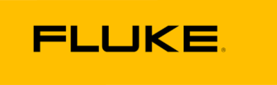 Black bold sans serif text on yellow background reads "Fluke"
