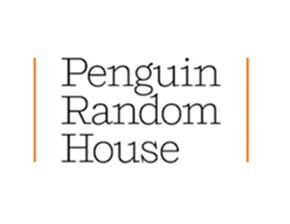 Serif black front reading "Penguin Random House" with orange lines bordering the text on the right and left.