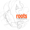White background with black squiggled linework. Orange and black text reads "Roots; Hopes [26]"