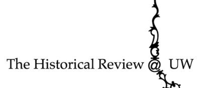 Black text reading "The Historical Review @ UW." The "@" symbol is part of a decorative chain shape.