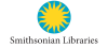 Blue circle logo with a yellow graphic sun shape in the center. Black serif text below reads "Smithsonian Libraries."