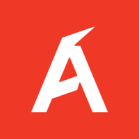 logo with red background and bold white letter 'A'
