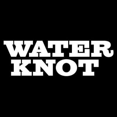 White serif text on a black background reads "Water knot"