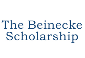 Blue serif font on white background that reads 'The Beinecke Scholarship"