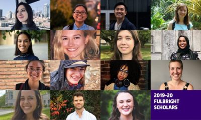 Portraits of various UW students who have received a Fulbright Scholarship.