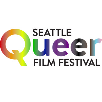 Text reads "Seattle Queer Film Festival." The word "Queer" is in a rainbow gradient.