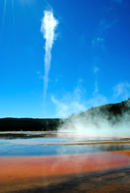 Steam rising from Grand Prismatic