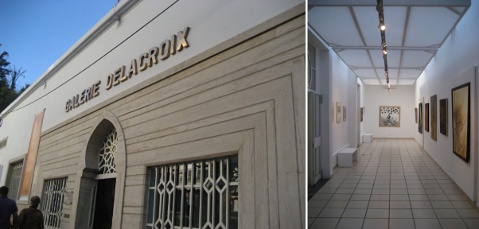 Outside and interior of the Galerie Delacroix in Tangier, Morocco