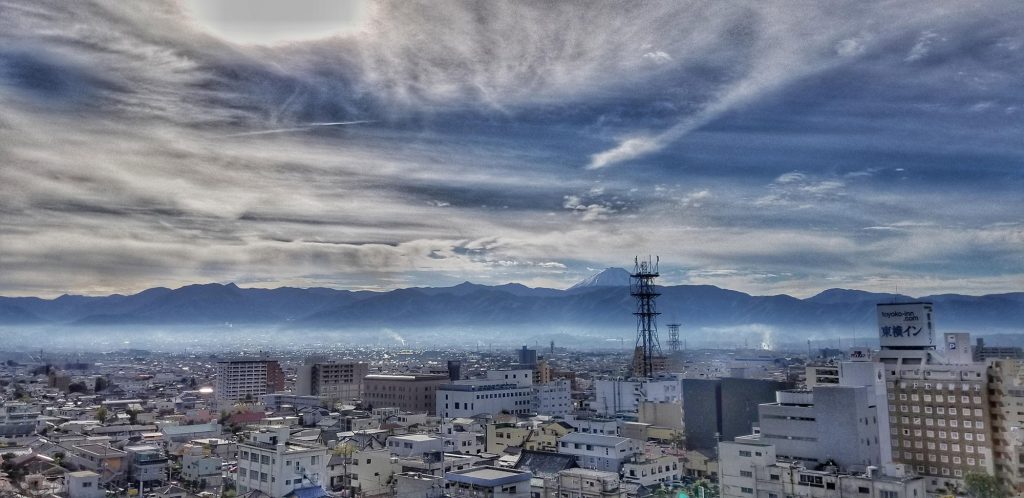 Tokyo cityscape with Mr. Fuji in background