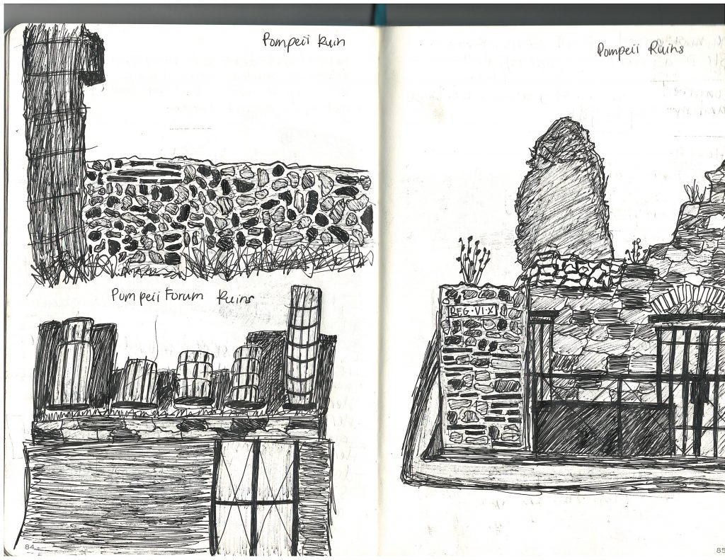 sketches of Pompeii from journal