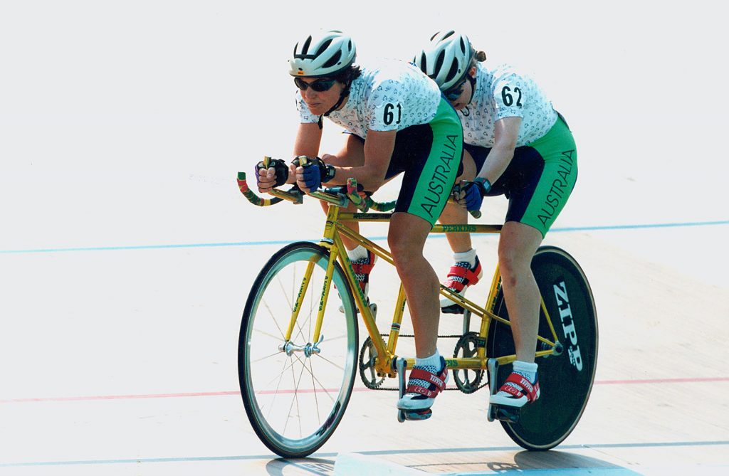 Blind tandem cyclist. Photo credit: By Australian Paralympic Committee, CC BY-SA 3.0, https://commons.wikimedia.org/w/index.php?curid=15865922