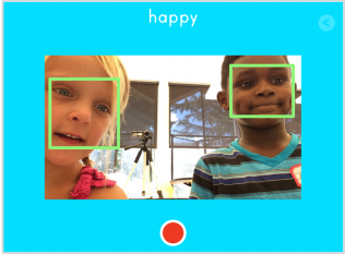 The app uses face recognition to ensure two faces are in the picture