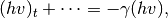 (hv)_t + \cdots = -\gamma (hv),