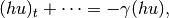 (hu)_t + \cdots = -\gamma (hu),