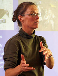 Julia Parrish teaching volunteers in Homer