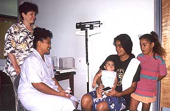 Patients at Pacific Island clinic