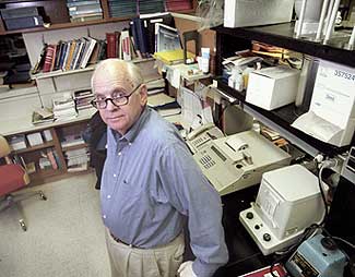 Seymour Klebanoff in office lab