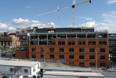 Photo of the genome sciences construction