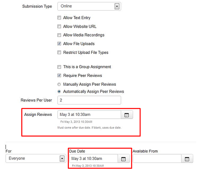 Peer Review Options