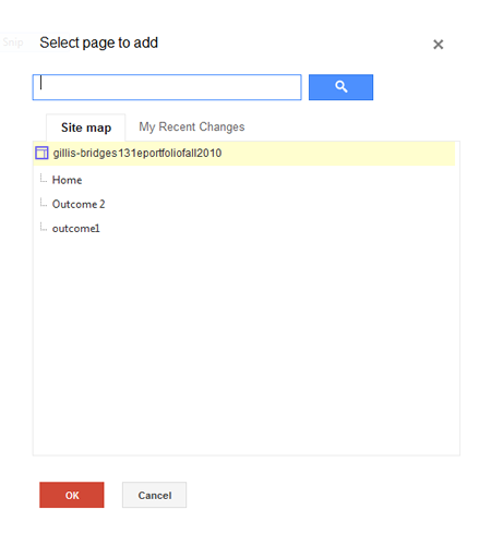 Screenshot of Google Sites edit sidebar add pages option