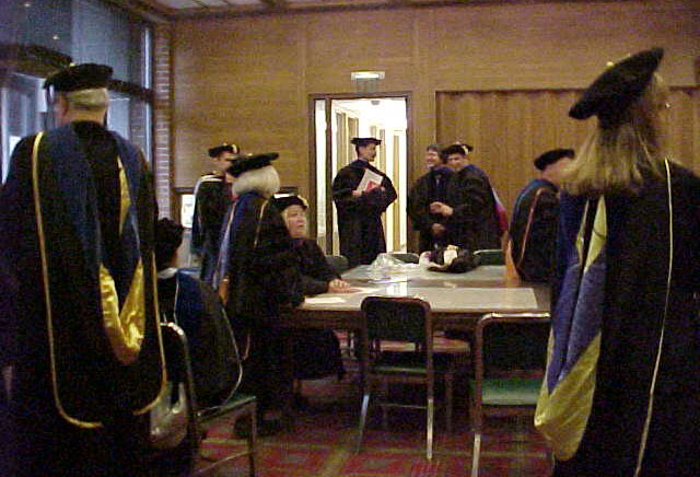 faculty prepare for procession