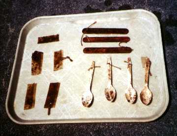 Tray with assortment of test materials