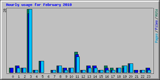 Hourly usage for February 2010