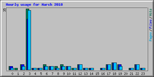 Hourly usage for March 2010