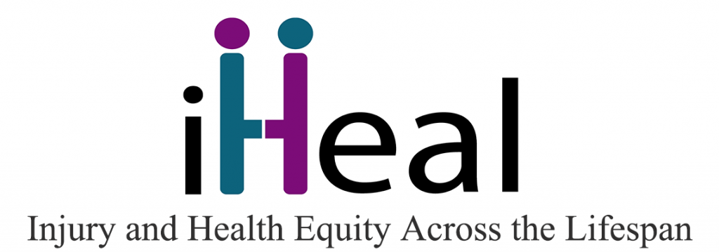 The iHeal logo and the phrase “Injury and Health Equity Across the Lifespan.”