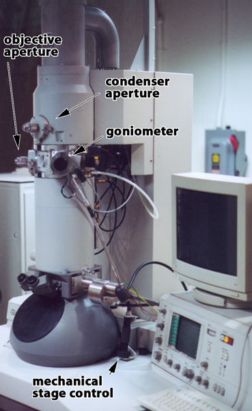 TEM column and right-hand control panel