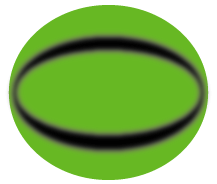 partially saturated filament showing an eye pattern