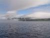 Shiashkotan Island in lifting fog (Photo: C. Phillips)