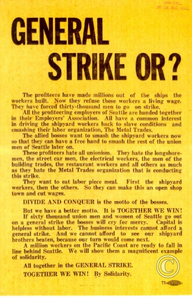 IWW leaflet calls for all workers to join the General Strike