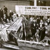 Labor day float from late 1930s with Margaret Ray Duyungan wife of president Virgil Duyungan
