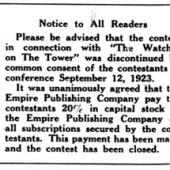 "Contest Discontinued," September 29, 1923