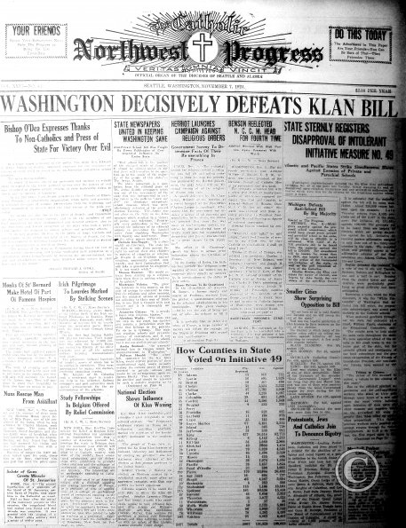 Catholic Northwest Progress, Nov. 7, 1924, p. 1