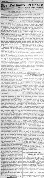 Pullman Herald, Jan. 26, 1923, p. 4 