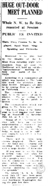 Stanwood News, July 10, 1924, p. 1