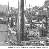 Fishing boats at dock, Ketchikan, 1912