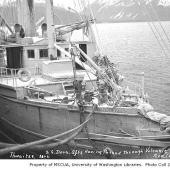 Mail steamer DORA after having passed through eruption of Katmai Volcano near Kodiak Island_ 1912