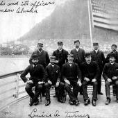 Officers of the ship IDAHO on deck_ Juneau_ n_d