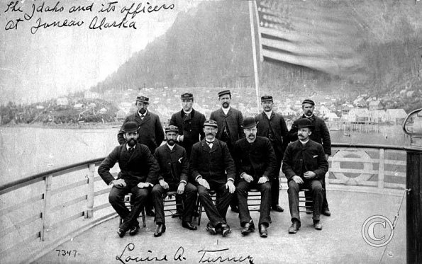 Officers of the ship IDAHO on deck_ Juneau_ n_d