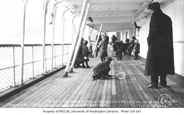 Passengers on deck of boat_ ca_ 1912 
