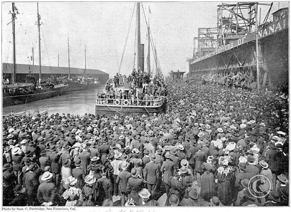 Steamer EXCELCIOR leaving San Francisco for the Klondike_ July 28_ 1897 