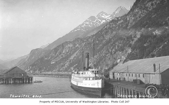 Steamship DOLPHIN at dock in Skagway_ ca_ 1912 