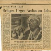 Bridges Urges Action on Jobs April 19 1977