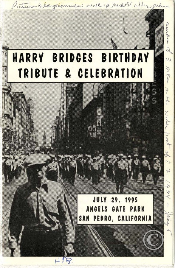 Program for Bridges Birthday Tribute July 29_1995