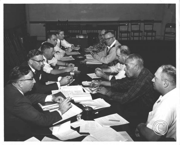 Martin Jugum and Frank Jenkins at a Local 19 Labor Relations Committee meeting