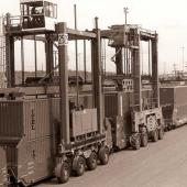 Early straddle carriers circa 1965