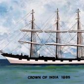 Crown of India, first grain ship in Tacoma, 1885